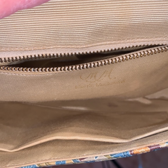 Morris Moskowitz Vintage Leather Paisley Print Shoulder Bag - Picture 7 of 16